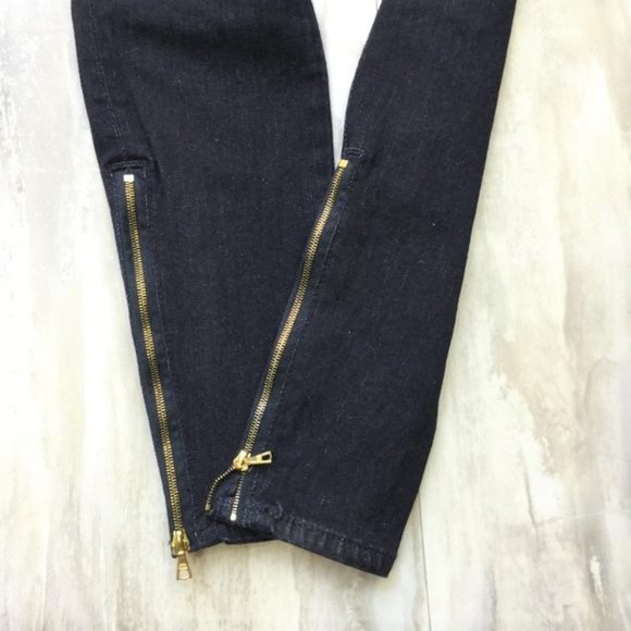 7 For All Mankind Black Jeggings with Gold Accents - Picture 7 of 9